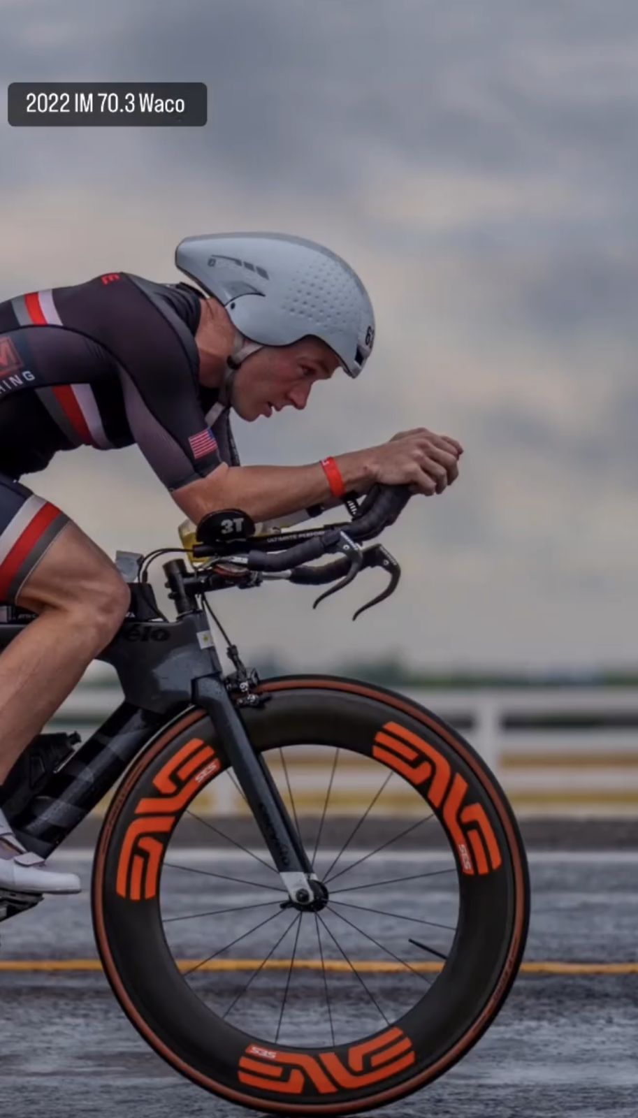 Matt racing IRONMAN 70.3 Waco, 2022